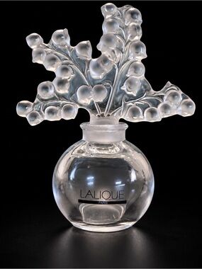 Lalique Clairefontaine Crystal Perfume Bottle with Lily-of-the-Valley Stopper